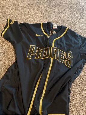 Nike Black and Gold Padres Baseball Jersey
